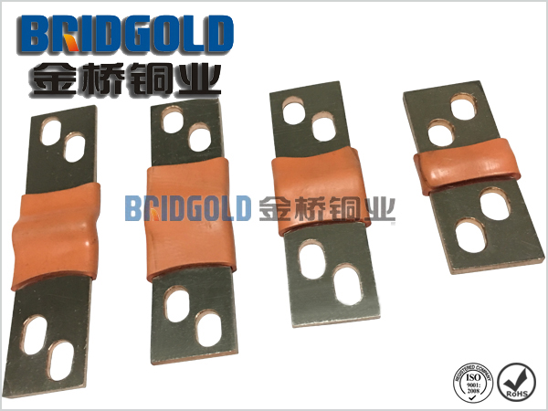 金橋生產(chǎn)的新能源汽車動(dòng)力電池銅箔軟連接產(chǎn)品，帶絕緣材料